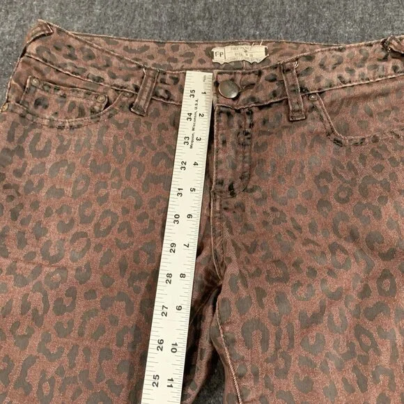 Free People animal print Low Rise jean’s Skinny Leopard Jeans size 28 E12 - Picture 4 of 8